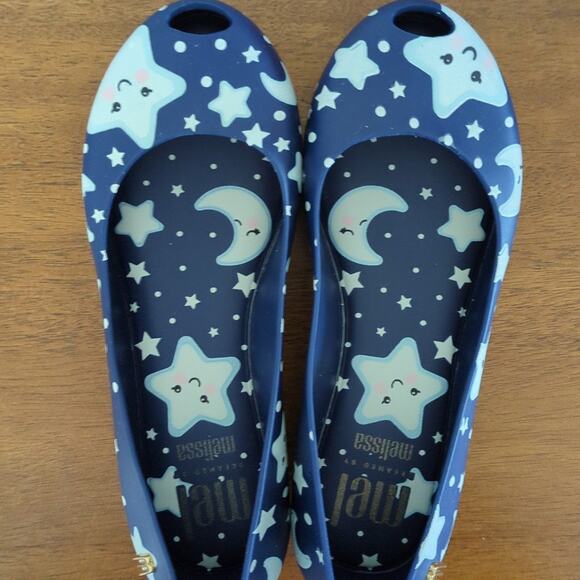 Mini Melissa Mel Ultra girl Sweet Dreams Navy flat kids size 12 NEW - Picture 7 of 8
